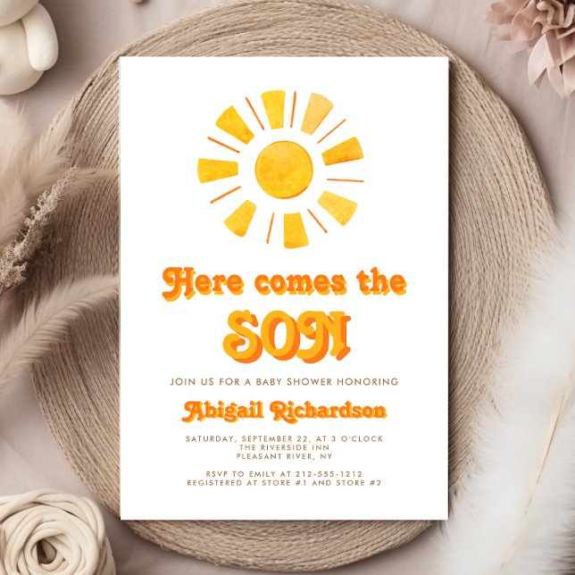 Here Comes the Son Boy Baby Shower Invitation (Creator Uploaded)