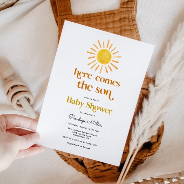 Here Comes the Son Boy Baby Shower Invitation (Creator Uploaded)