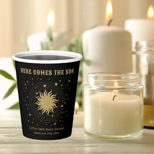 Here Comes The Son   Celestial Baby Shower Paper Cups