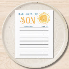 Here Comes The Son Guess Who Baby Shower Game