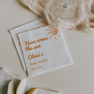 Here Comes The Son Hand Drawn Baby Shower Napkin