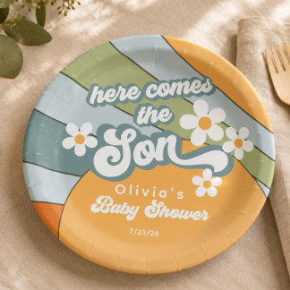 Here Comes the Son Paper Plate