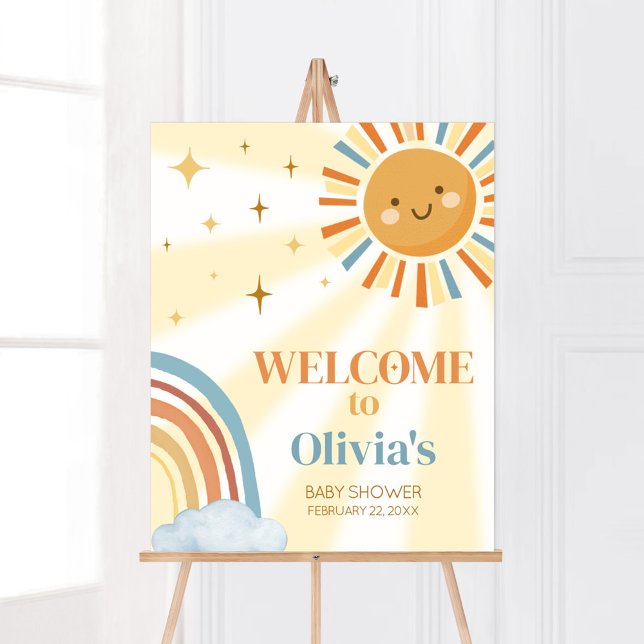 Here Comes the Son Retro Baby Shower Welcome Poster (Retro Here Comes the Son Baby Shower Welcome Sign)