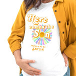 Here Comes The Son Retro Boys Baby Shower T-Shirt<br><div class="desc">Celebrate in style with this trendy baby shower t-shirt. The design is easy to personalize with your own name and your family and friends will be thrilled when they see this fabulous t-shirt. Matching party items can be found in the collection.</div>