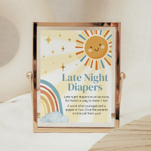 Here Comes the Son Retro Late Night Diapers Poster