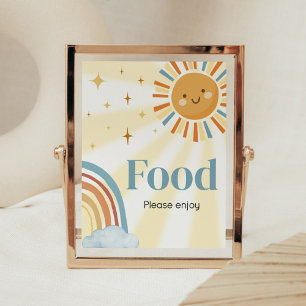 Here Comes the Son Retro Sunshine Baby Shower Food Poster