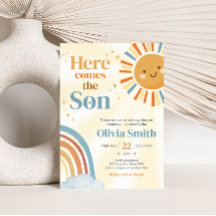 Here Comes the Son Retro Sunshine Baby Shower