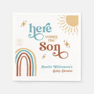 Here Comes the Son Retro Sunshine  Napkin