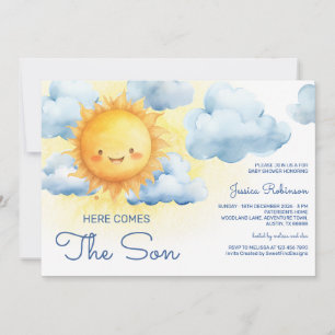 Here Comes The Son Summer Baby Shower Invitation