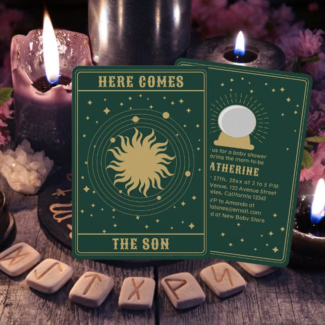 Here Comes The Son | Sun Tarot Baby Shower Invitation (Creator Uploaded)