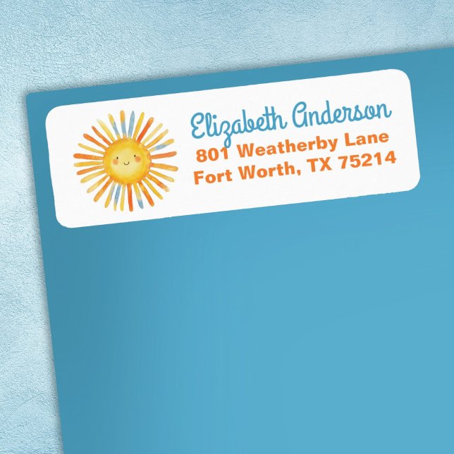 Here Comes the Son Sunshine Baby Shower (A cute Sunshine return address label. Coordinates with the Here Comes the Son baby shower invitation)