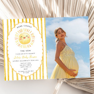 Here Comes The Son Sunshine Baby Shower Invitation