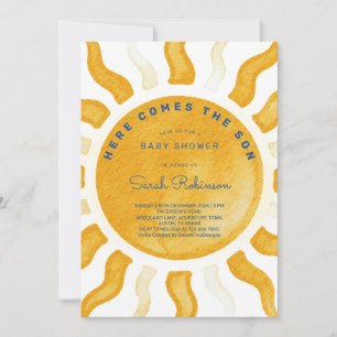 Here Comes The Son Sunshine Baby Shower Invitation