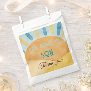 Here Comes the Son Sunshine Blue Ray Baby Shower Favour Bag