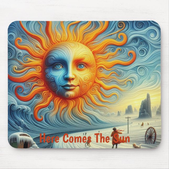 Here Comes The Sun - AI Art Print Mouse Pad (Front)