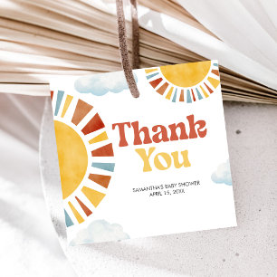 Here Comes the Sun Baby Shower Favour Tags