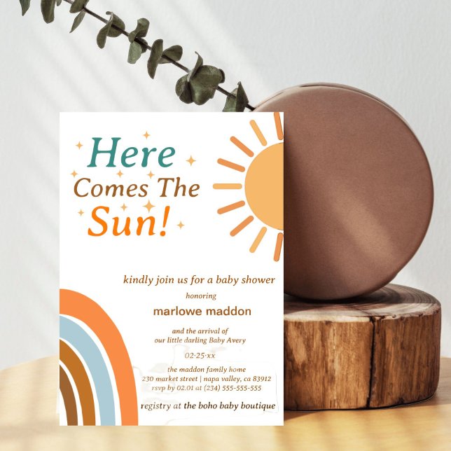 Here Comes The Sun Baby Shower Invitation (Creator Uploaded)