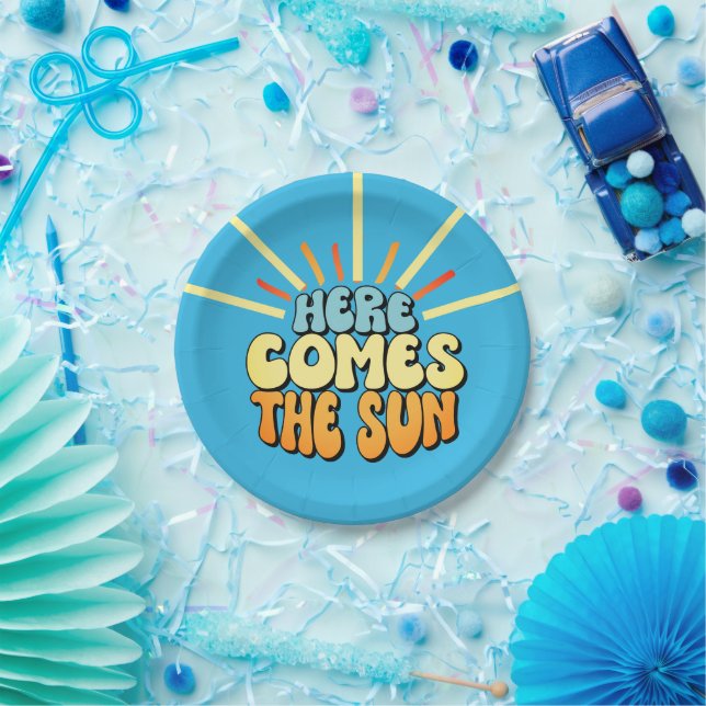 Here comes the sun Baby Shower Invitation Paper Plate (Party)