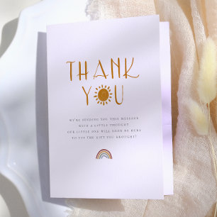 Here Comes The Sun Baby Shower Thank You Card