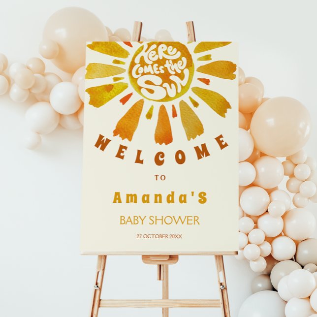 Here comes The Sun Baby Shower Welcome Poster (Creator Uploaded)