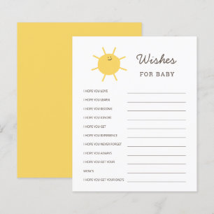 Here Comes The Sun Baby Shower Wishes Advice Cards
