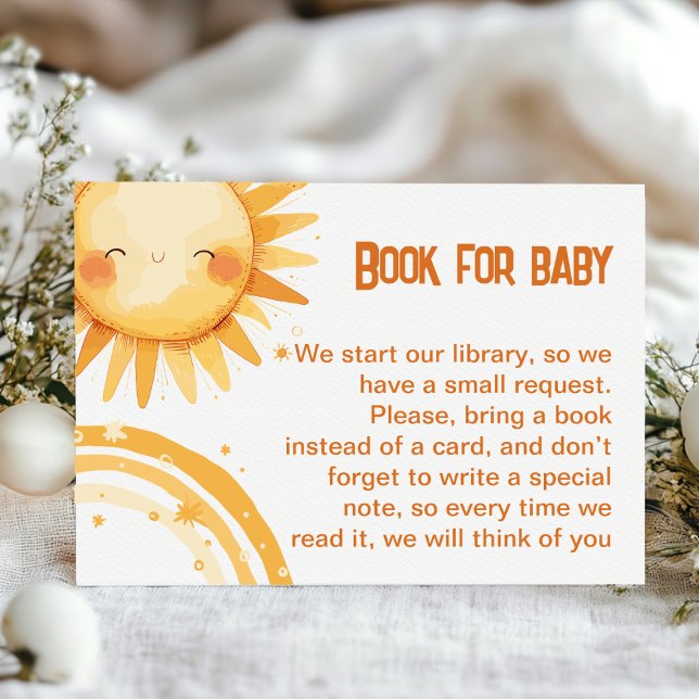 Here comes the Sun boho baby shower Enclosure Card (Sun baby shower invitation )