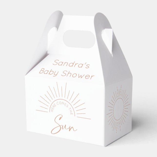 Here Comes The Sun Boho Baby Shower Favor Box (Front Side)
