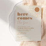 Here Comes the Sun Boho Baby Shower | Invitation<br><div class="desc">Invite your friends and family to celebrate your bohemian-inspired retro baby shower with Delicate Bloom Paperie's nostalgic here comes the sun baby shower invitation. This design features creatively hand drawn abstract lines and elements, and comes in a variety of colour options with matching stationary and party supplies in our shop!...</div>