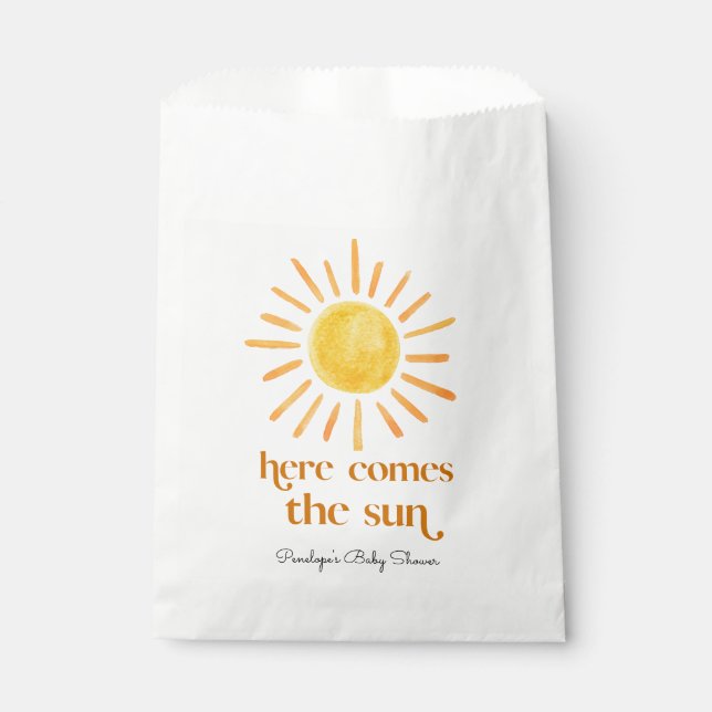 Here Comes the Sun Boy Baby Shower Favour Bag (Front)