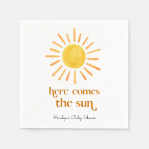 Here Comes the Sun Boy Baby Shower Napkin