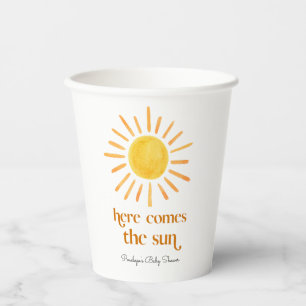 Here Comes the Sun Boy Baby Shower Paper Cups