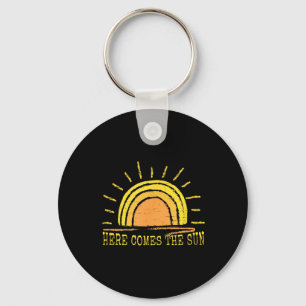 Here Comes The Sun Cute Sunshine Beach Summer Grap Keychain
