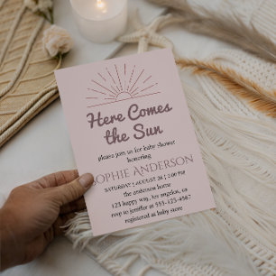 Here Comes the Sun Elegant Sunshine Baby Shower Invitation