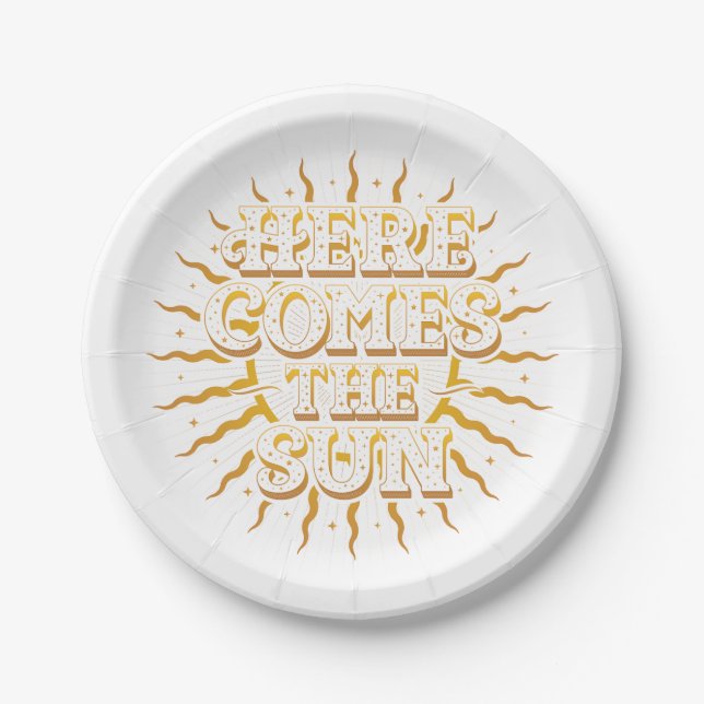 Here Comes The Sun Paper Plates (Front)