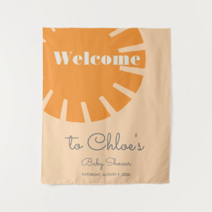 Here Comes the Sun Retro Baby Shower Tapestry