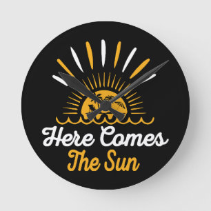Here Comes The Sun Round Clock