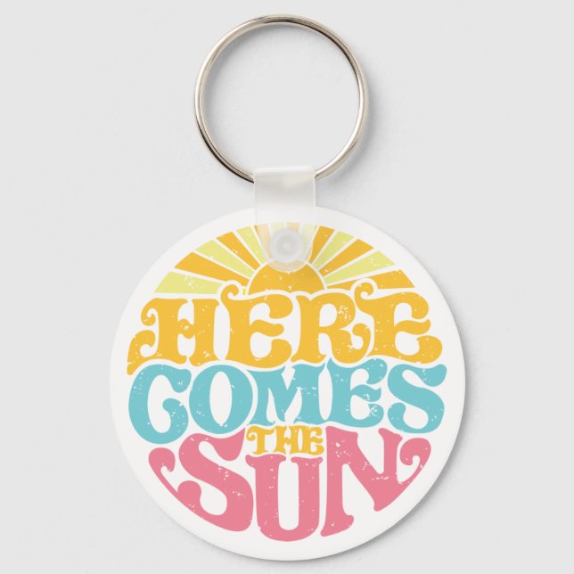 Here Comes The Sun (Summer Vibes Holiday) T-Shirt  Keychain (Front)