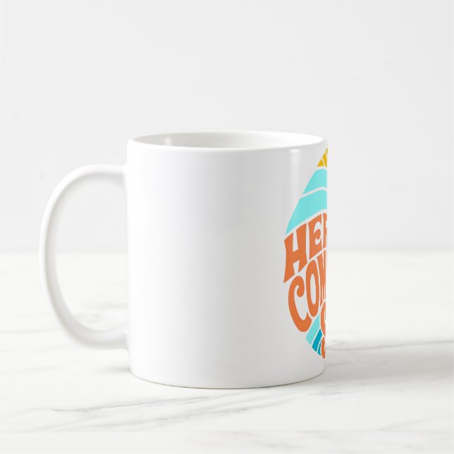 Here Comes the Sun Tee, Retro Style, Hippie Style Coffee Mug (Left)