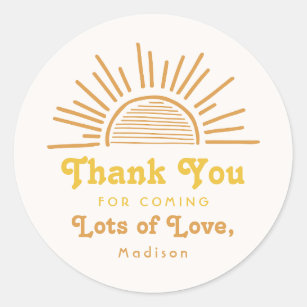 Here Comes The Sun Thank You Sticker   Sun Shower
