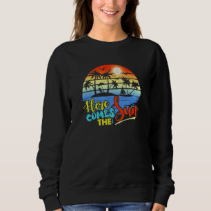 Here Comes The Sun Vintage Retro Sixties Surf Summ Sweatshirt