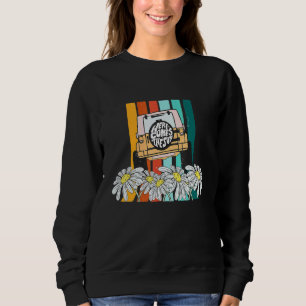 Here Comes The Sun Vintage Retro Sunflowers Summer Sweatshirt