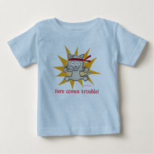 "Here comes trouble!" Funny kitten top