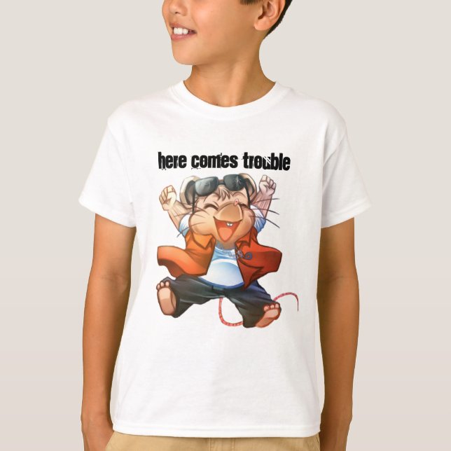 Here Comes Trouble T-Shirt (Front)