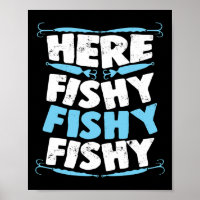 Here Fishy Fishy Fishy T Shirt Men Women Kids Fish