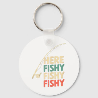 Here-fishy Funny Fishing Design B Fish _1  Keychain