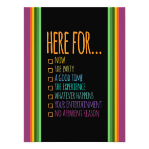 Here for now Stripes Gfx Black BG Photo Print