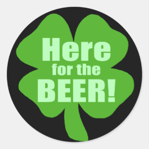 Here For The Beer Classic Round Sticker
