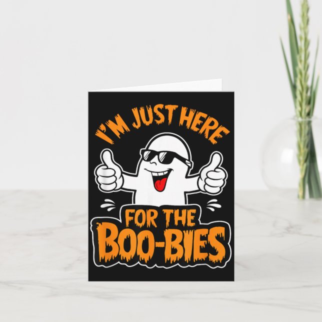 Here for The Boo-bies Ghost Funny Naughty Card (Front)