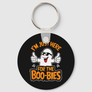 Here for The Boo-bies Ghost Funny Naughty Keychain