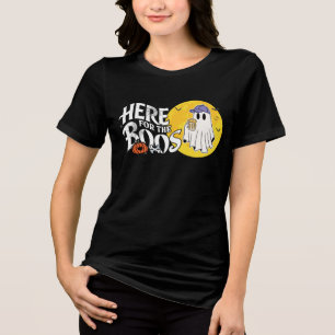Here for the Boos Drink Up and Get Your Spook On Tri-Blend Shirt